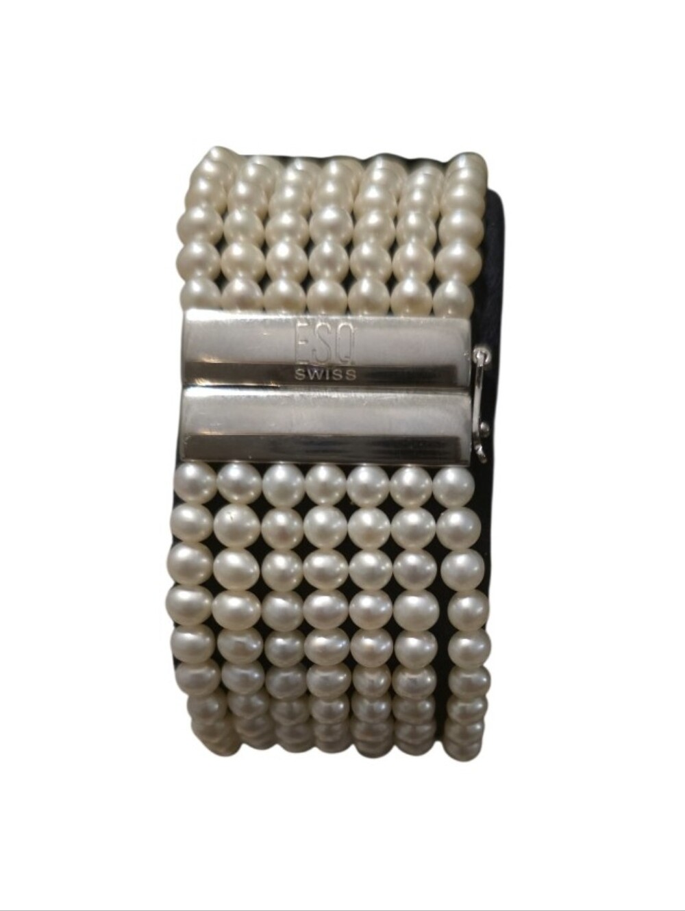 ESQ Pearl Multi-Strand Bracelet Watch in Cream - Picture 2 of 4